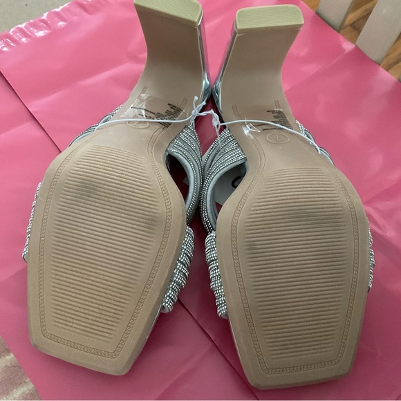 A New Day Women's Tammy Rhinestone Heels in silver with a block heel NWT - Picture 7 of 7